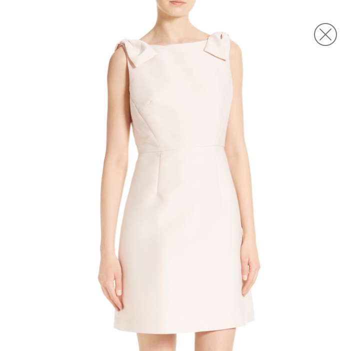 Nwot Kate Spade Blush A-Line Double Bow Dress